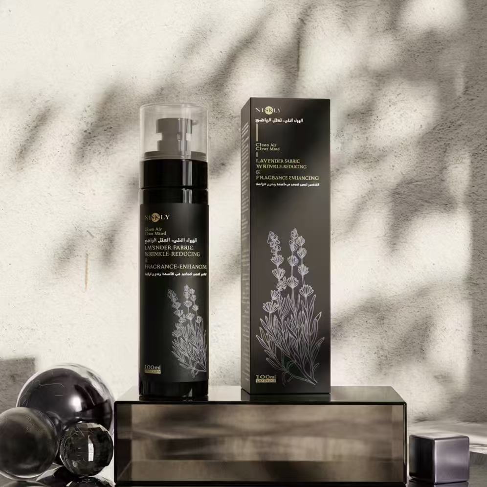 NISKLY fabric fragrance bottle and packaging
